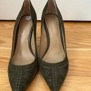 Saks Fifth Avenue Women's Olive Green Heels